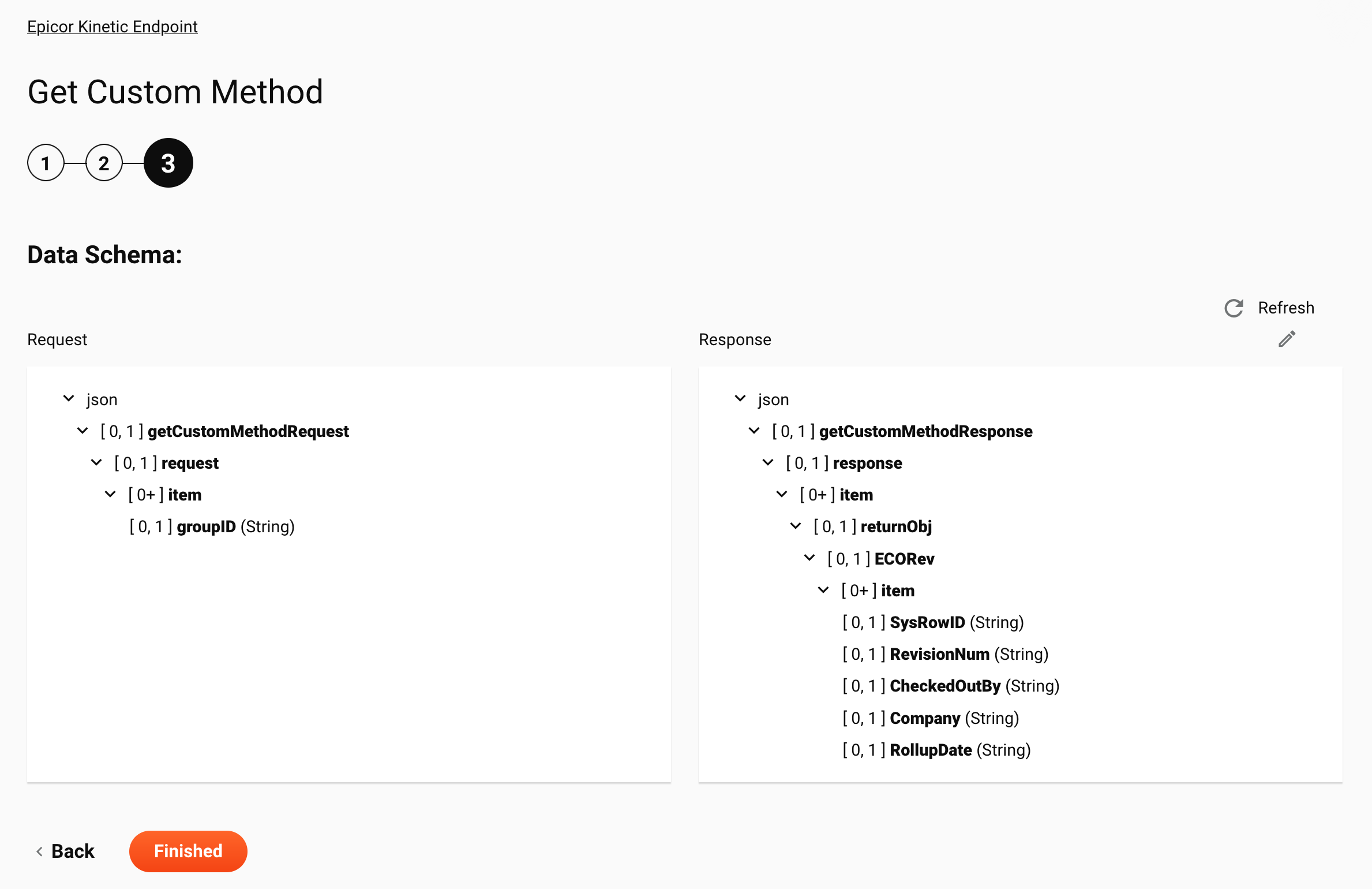 Epicor Kinetic Get Custom Method activity Configuration Step 3