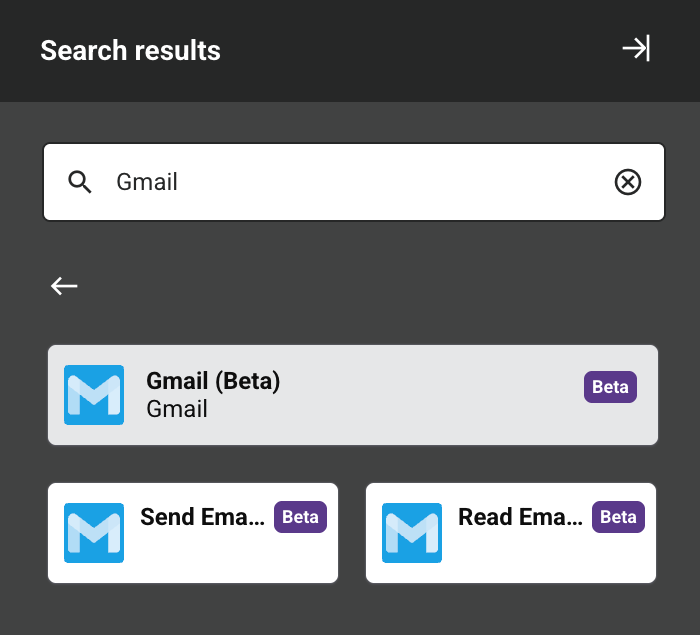 Gmail activity types