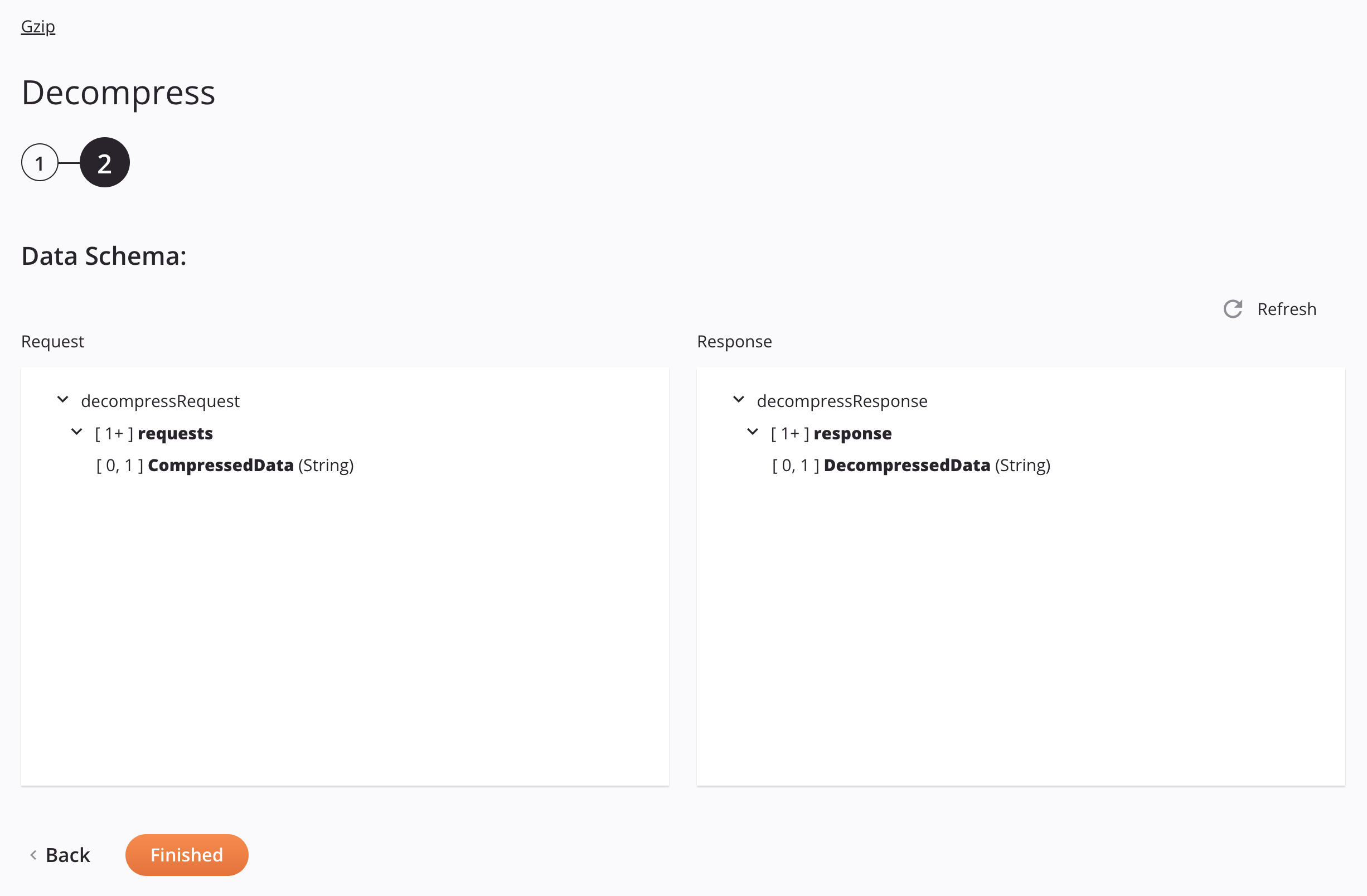 Gzip Decompress Activity Configuration Step 2