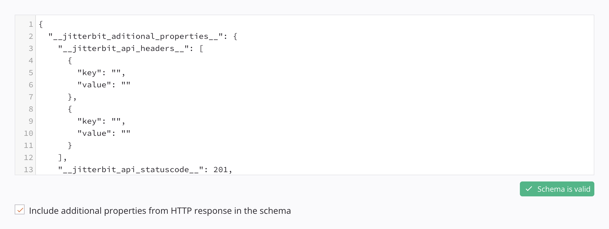 Propiedades adicionales de HTTP v2 en el esquema de respuesta