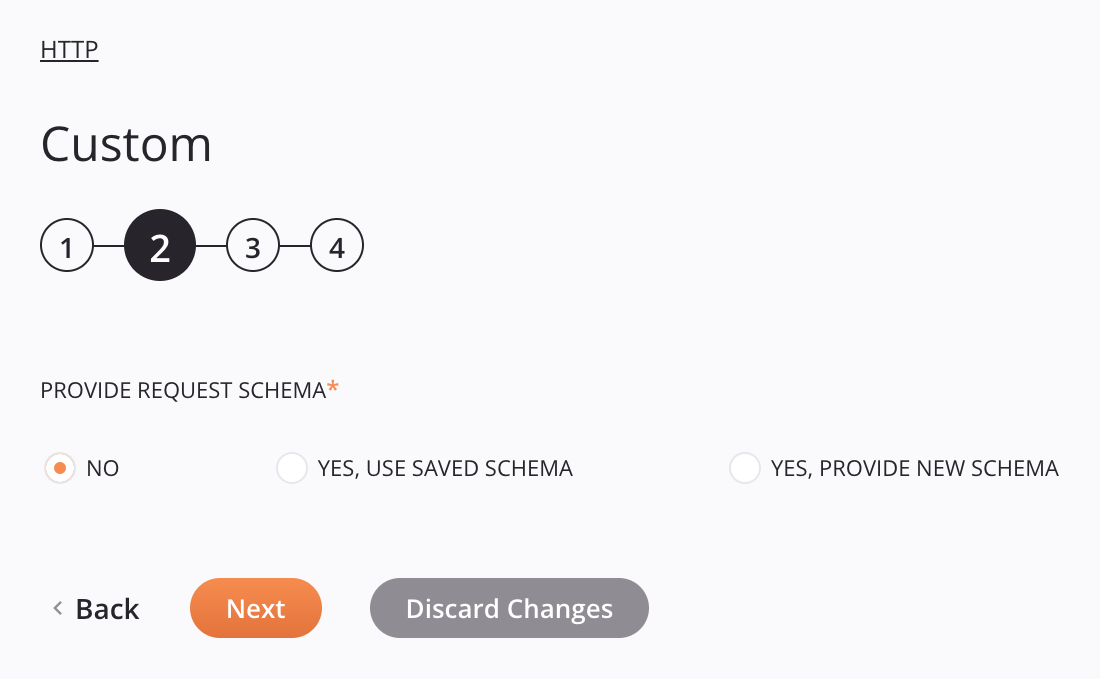 HTTP Custom activity configuration step 2