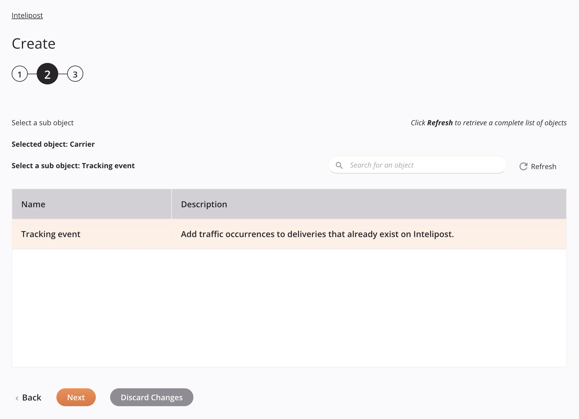 Intelipost Crear configuración de actividad Paso 2