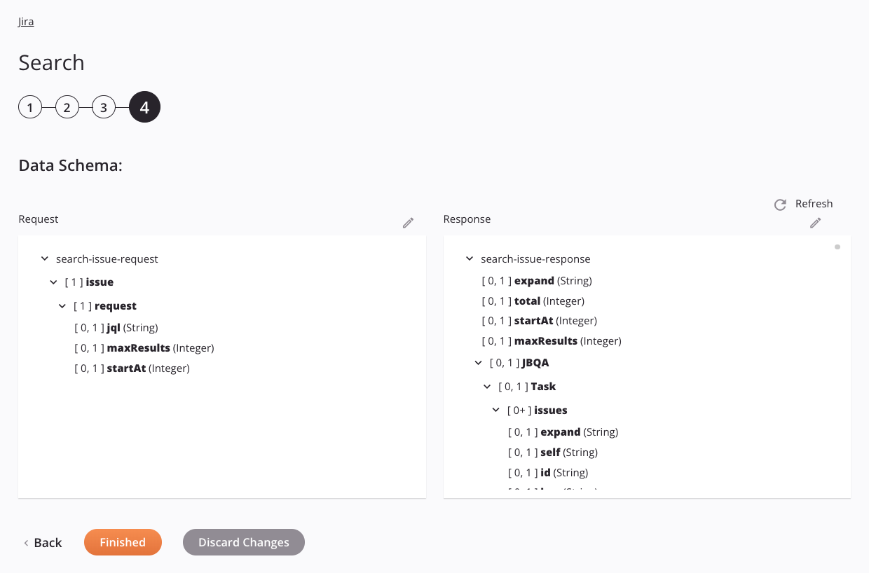 Paso 4 de la configuración de la actividad de búsqueda de Jira