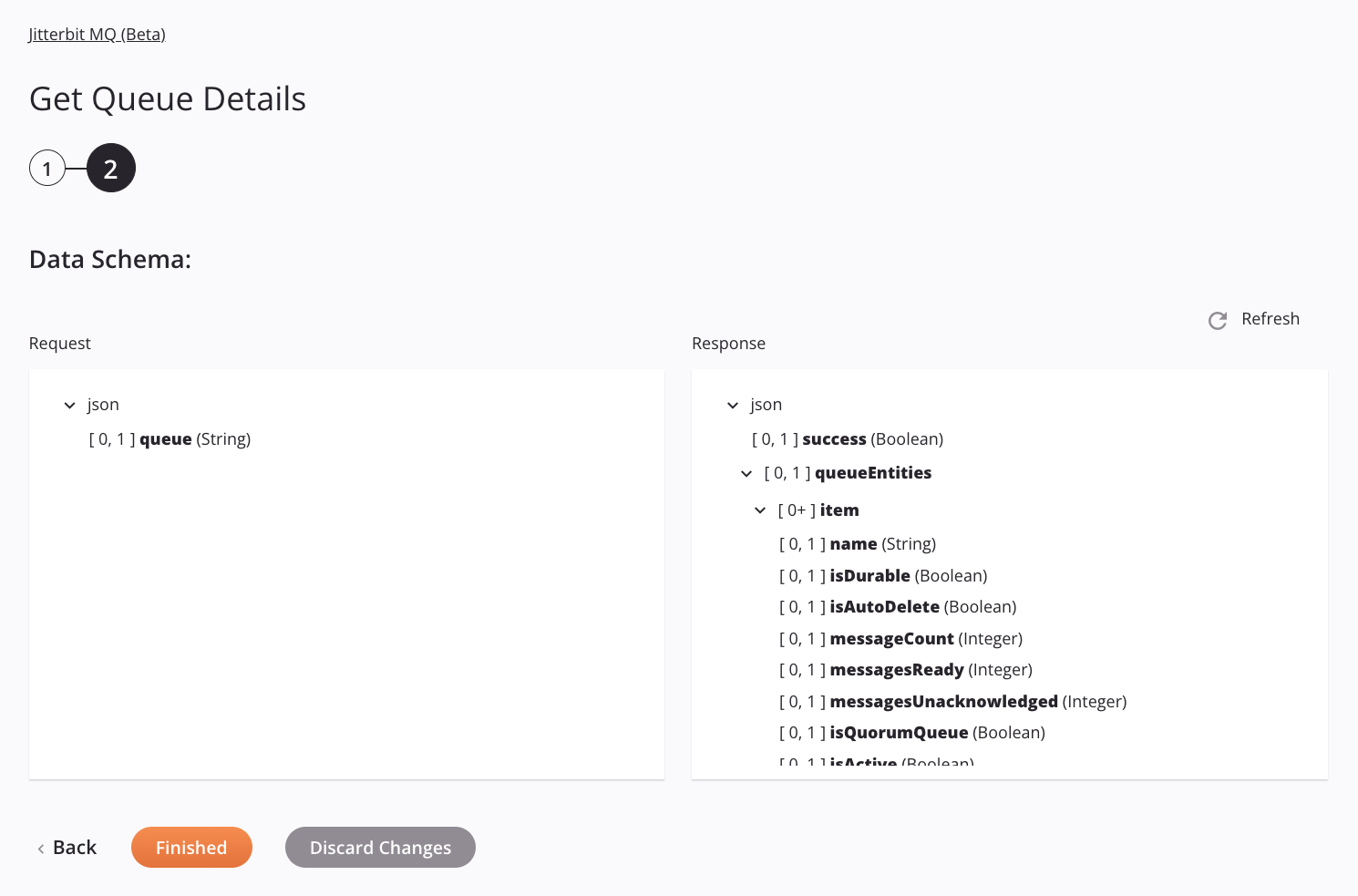 Jitterbit MQ Obtener configuración de actividad Paso 2