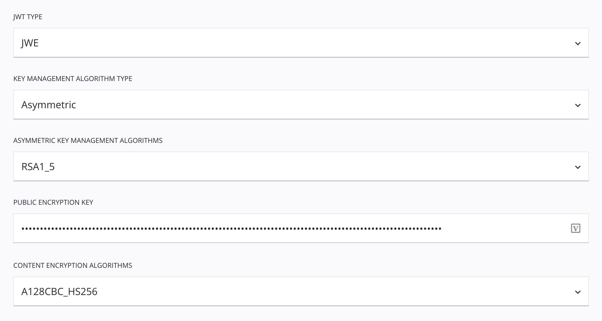 Configuración de la actividad de generación de token JWT paso 1 jwe asym