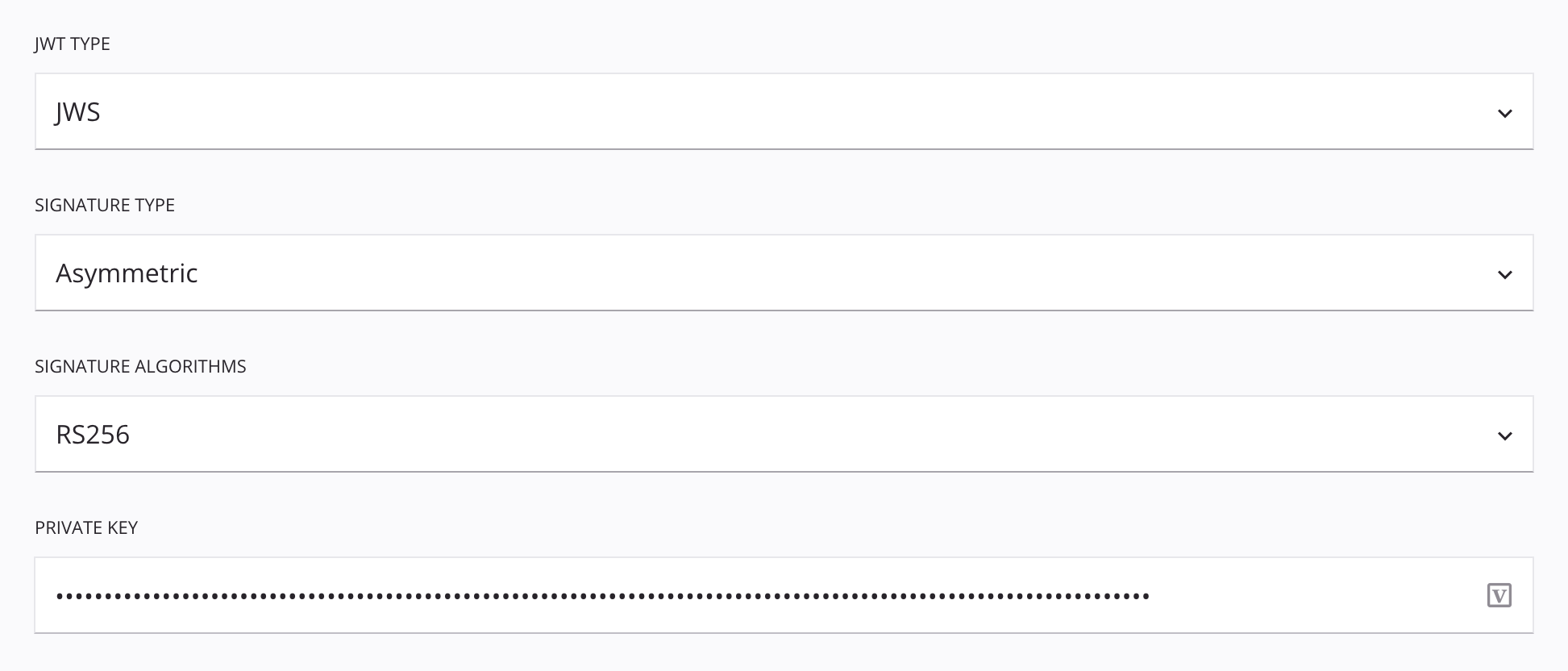 JWT Generate Token activity configuration step 1 jws asym