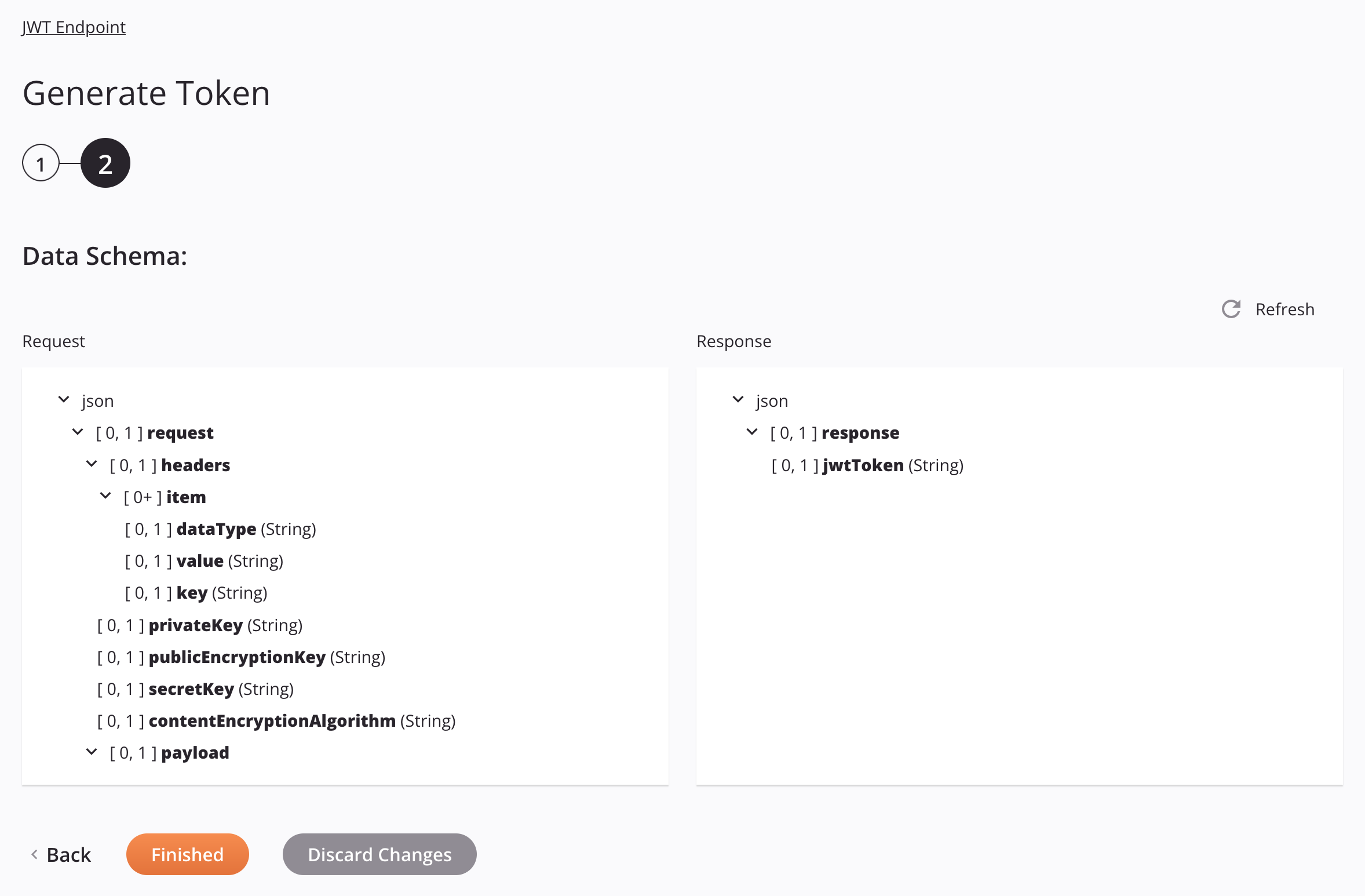 JWT Generate Token activity configuration step 2