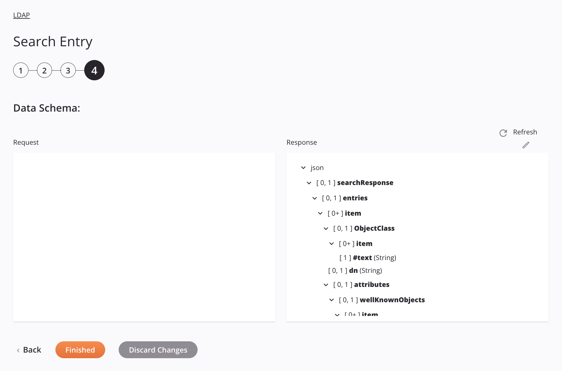 Paso 4 de configuración de la actividad de entrada de búsqueda LDAP