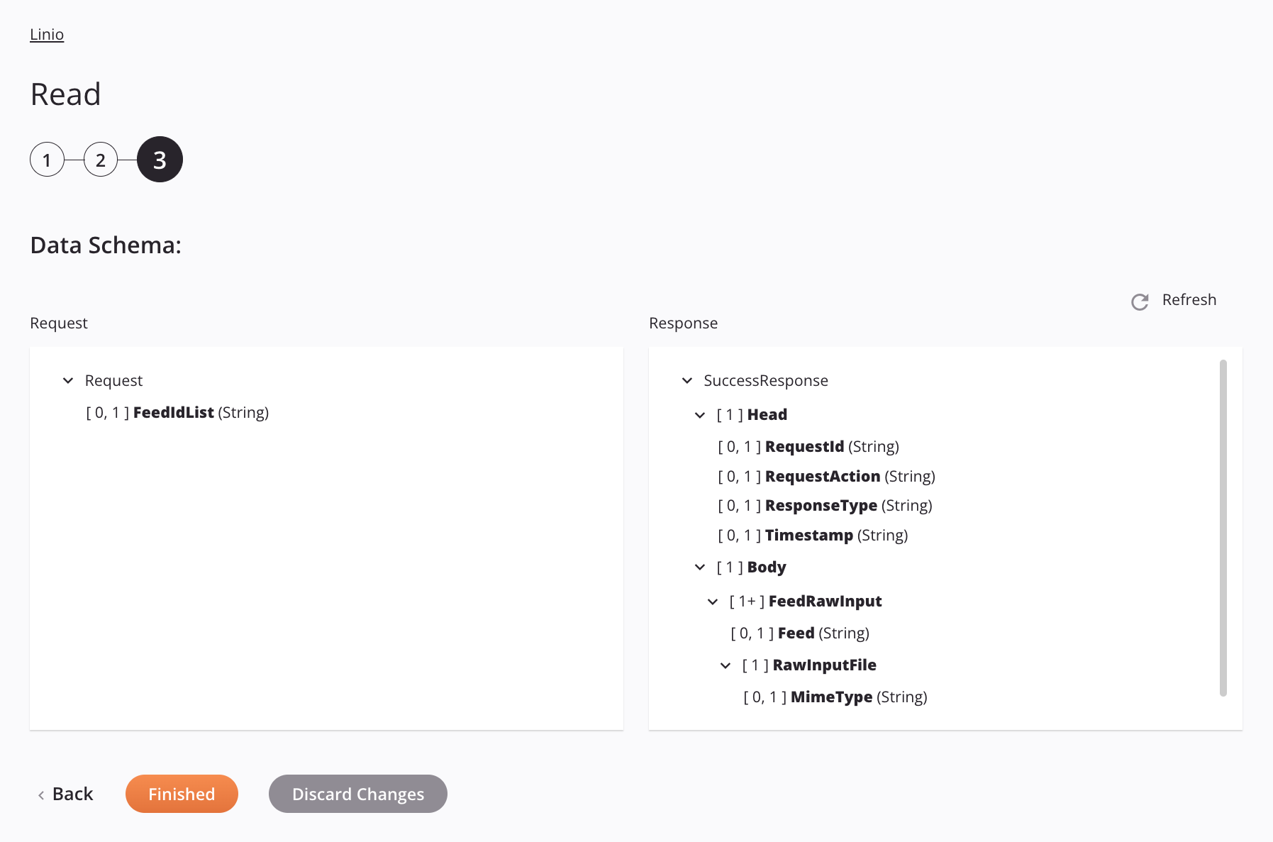 Linio Read activity configuration step 3