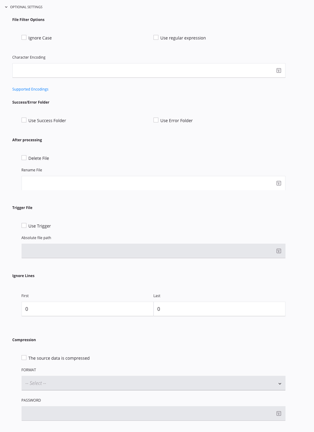 configurações opcionais da atividade de leitura de armazenamento local 1