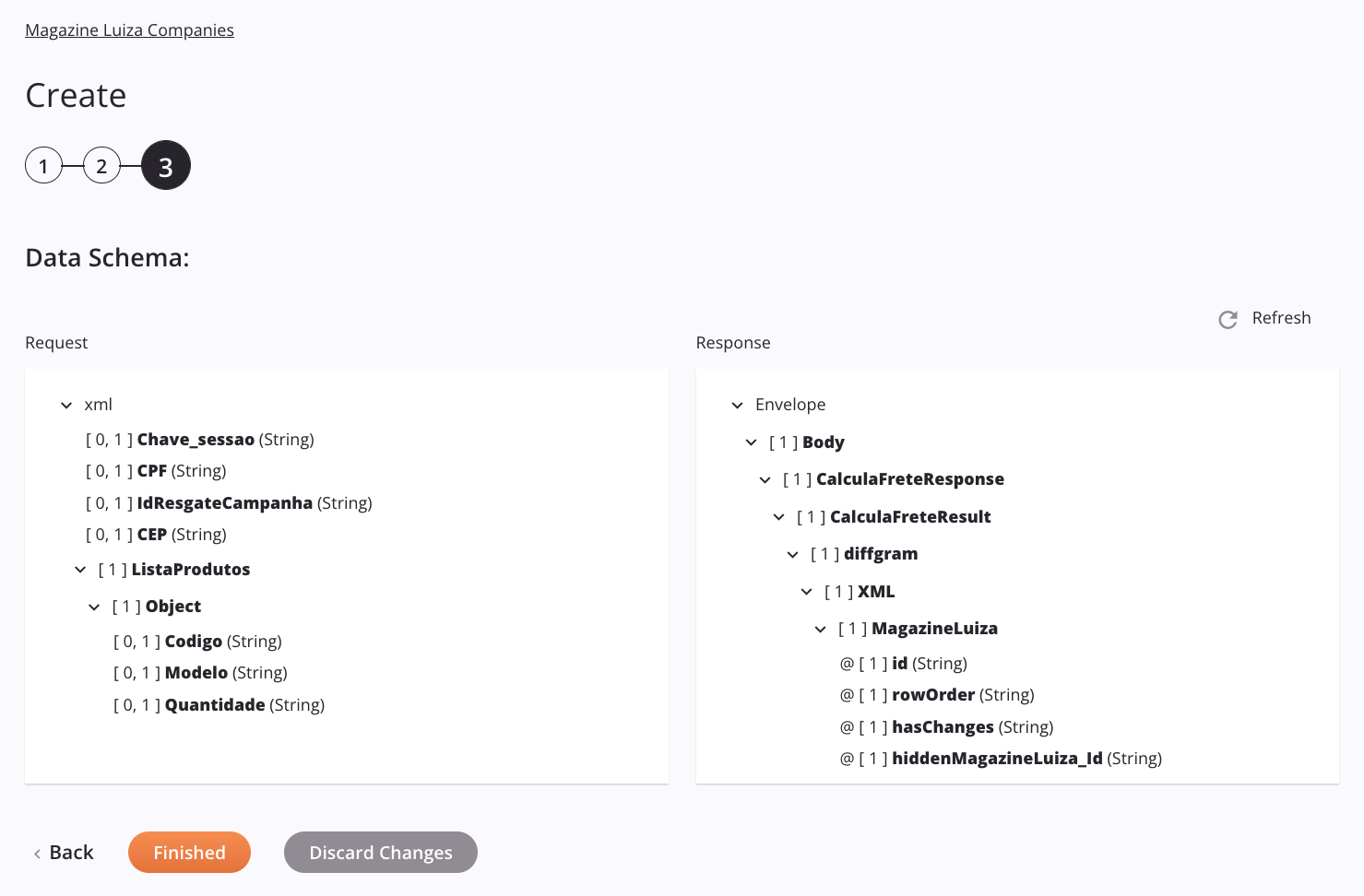 Magazine Luiza Companies Create activity configuration step 3