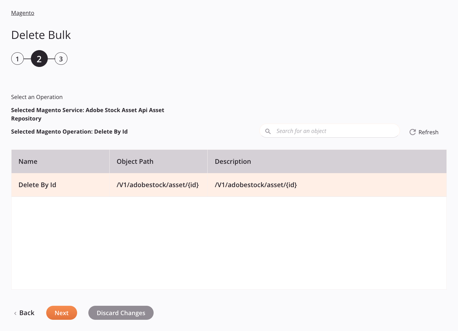 Magento Eliminar configuración de actividad masiva Paso 2