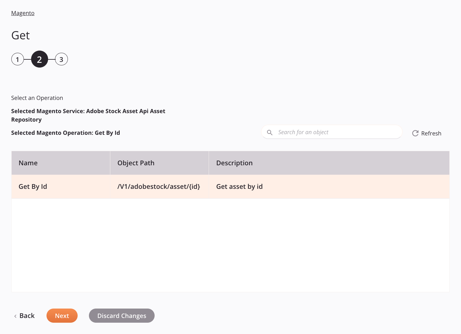 Magento Get activity configuration step 2