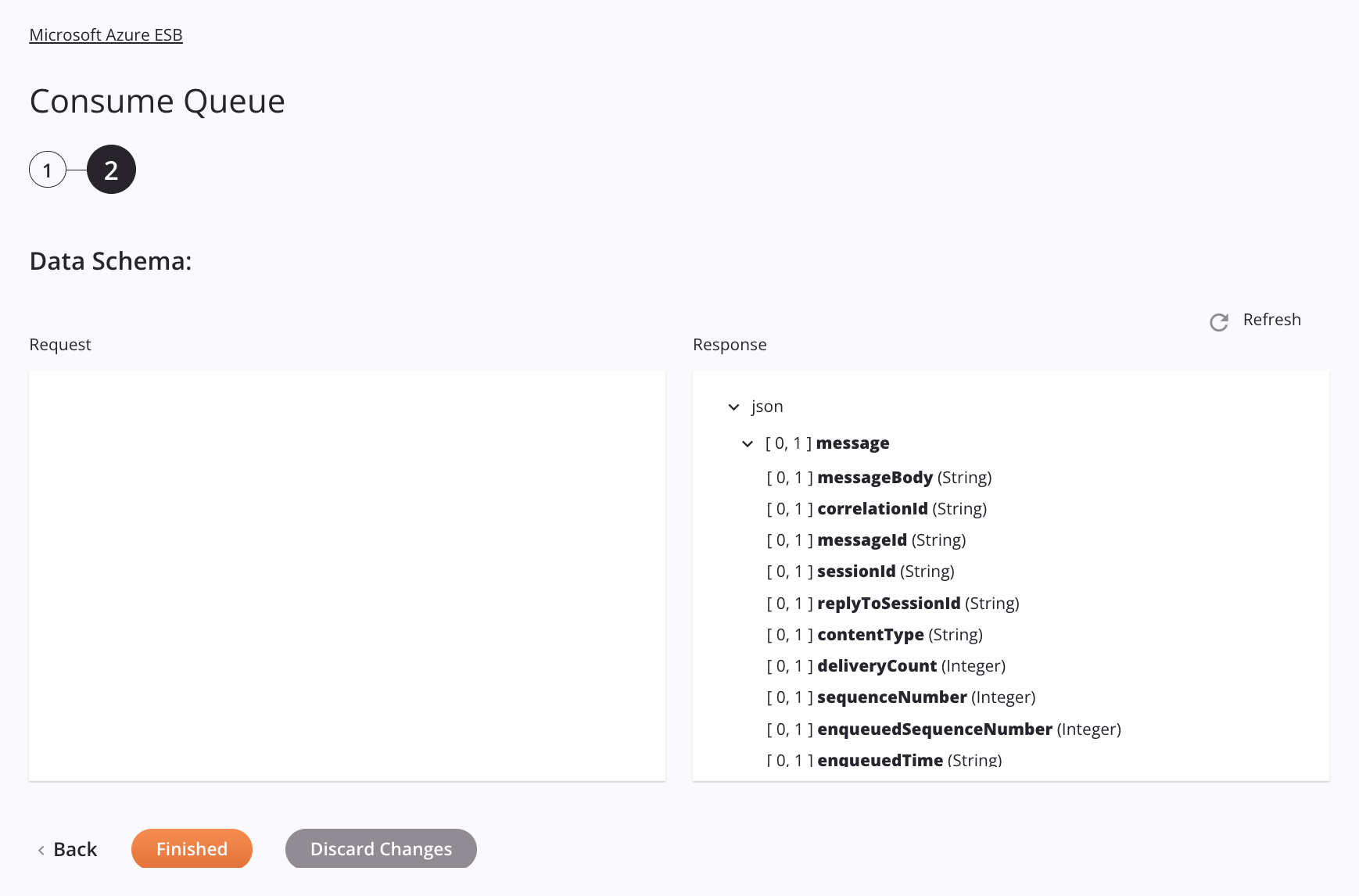 Paso 2 de configuración de la actividad de cola de consumo de Microsoft Azure ESB