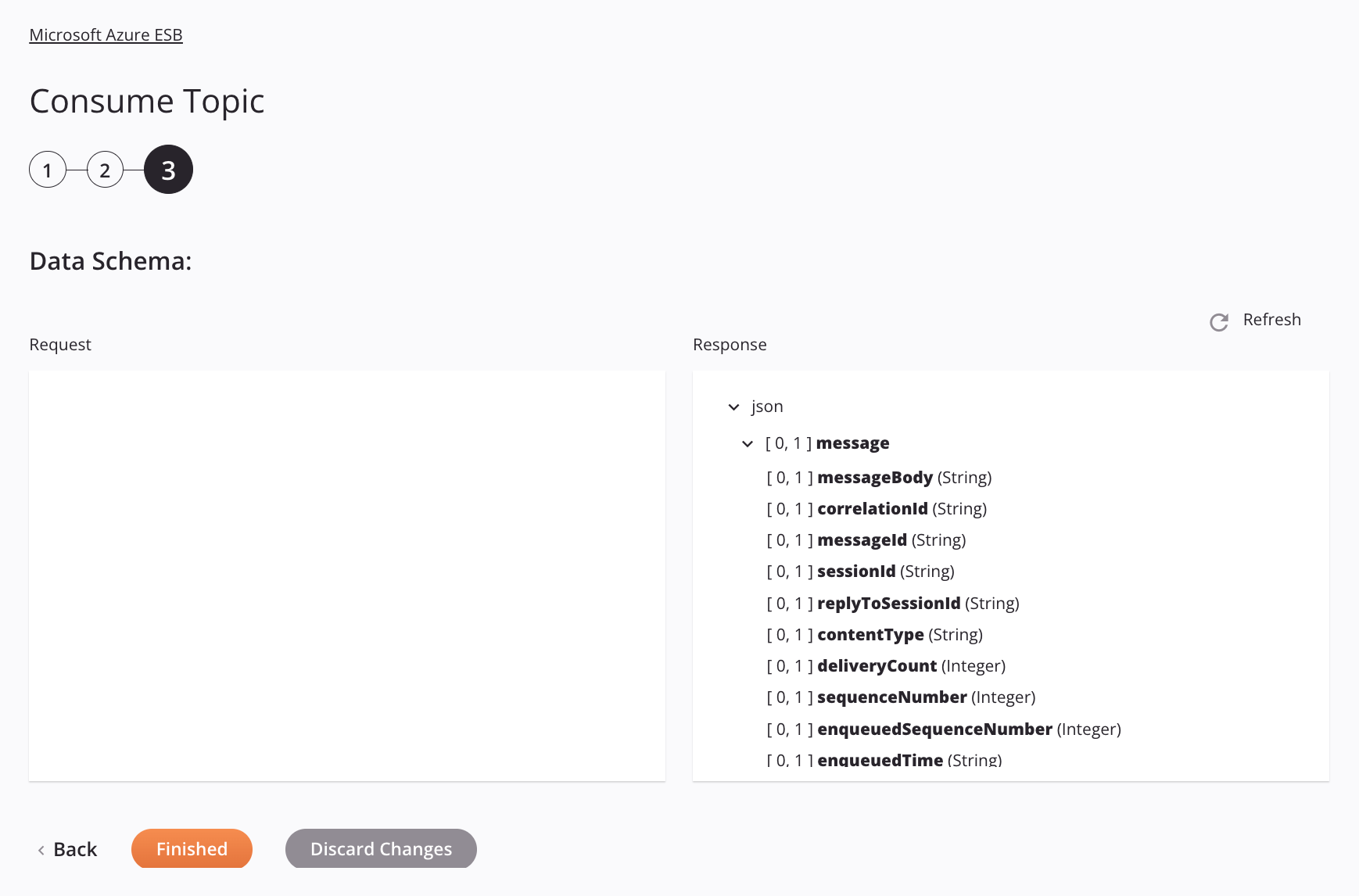 Paso 3 de configuración de actividad de tema de consumo de Microsoft Azure ESB