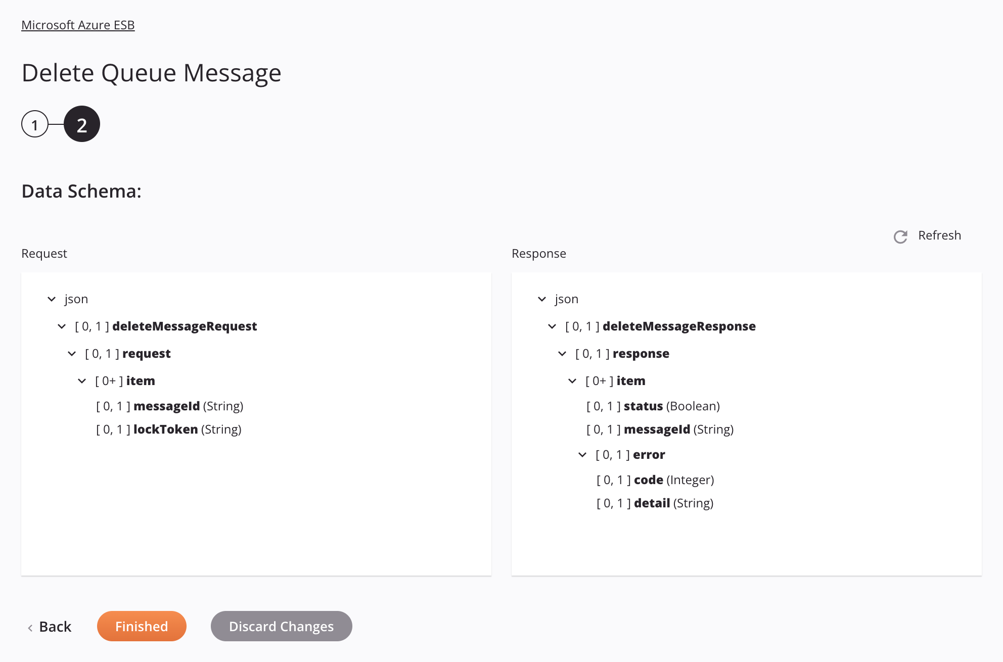 Microsoft Azure ESB Delete Queue Message activity configuration step 2