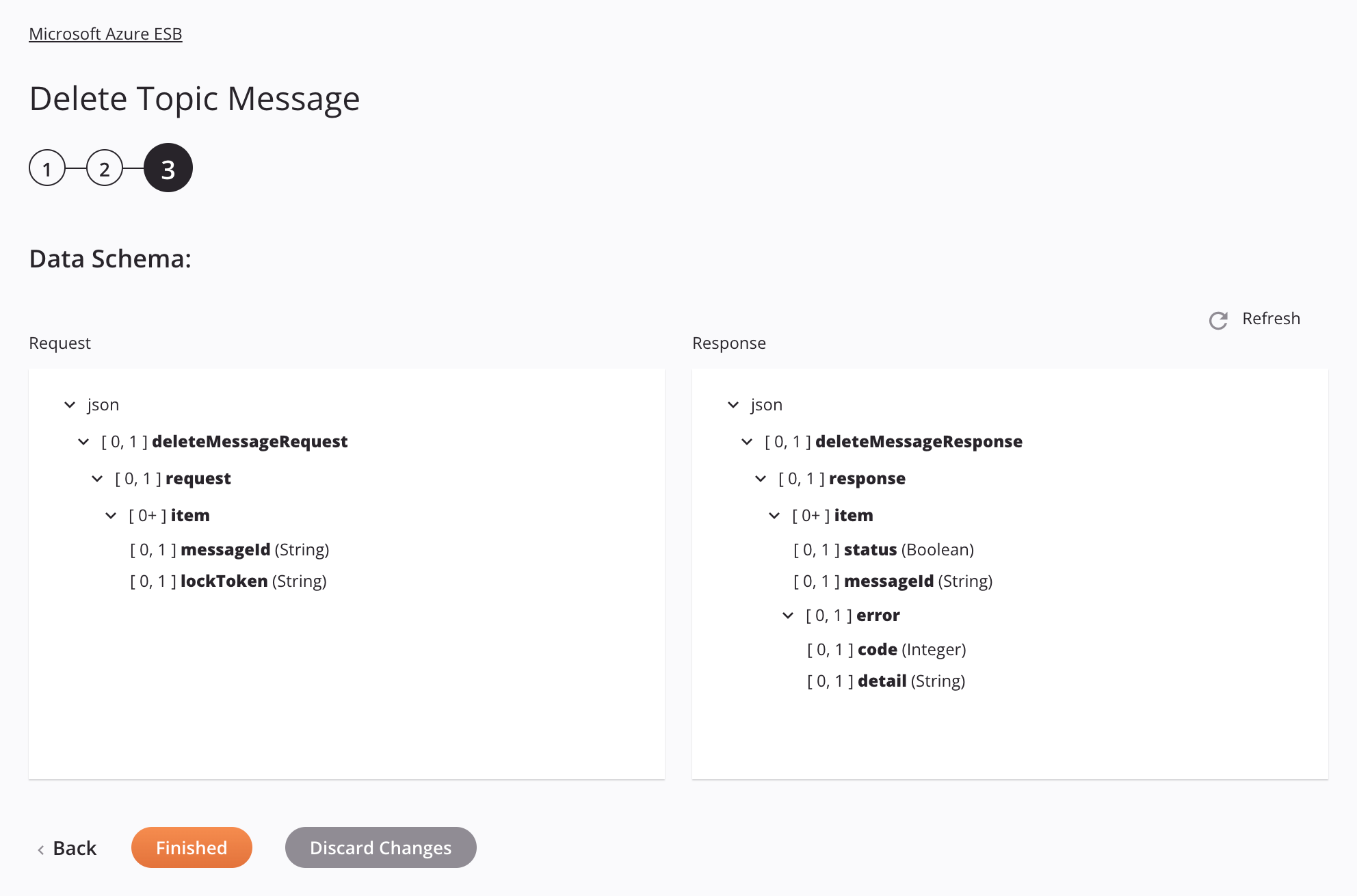 Microsoft Azure ESB Delete Topic Message activity configuration step 3