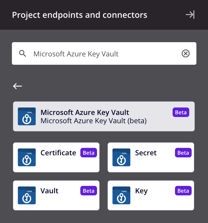 Tipos de atividade do Microsoft Azure Key Vault (beta)