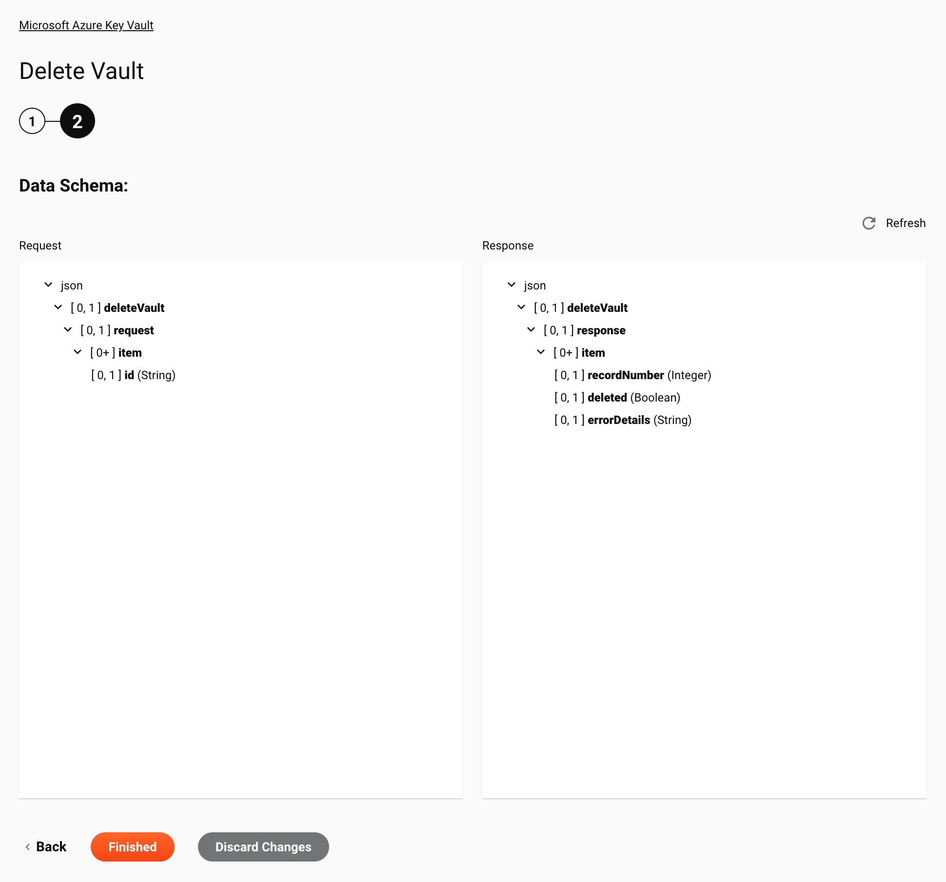 Paso 2 de la configuración de eliminación del almacén de claves de Microsoft Azure