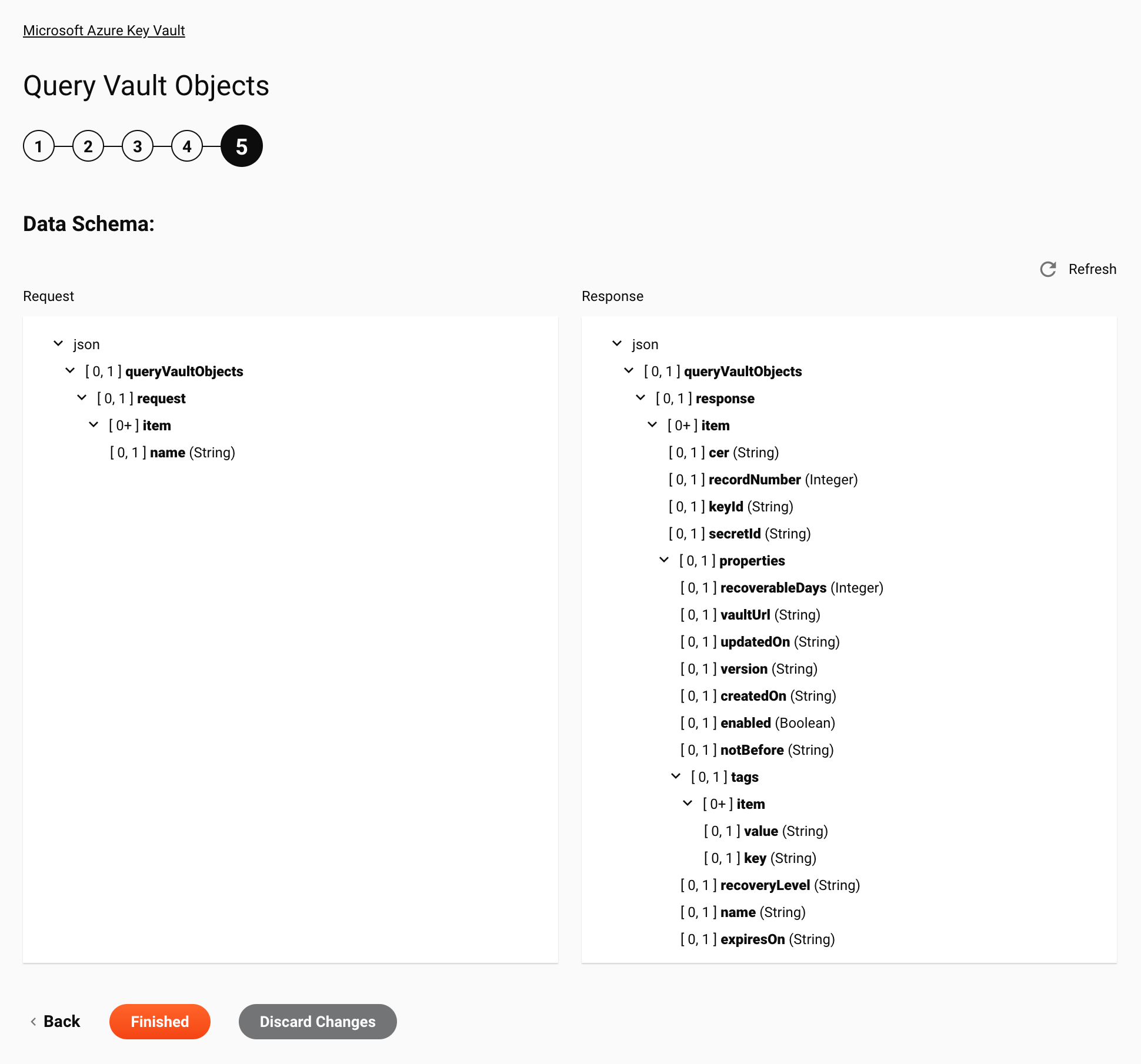 Microsoft Azure Key Vault Query Vault Objects configuration step 5