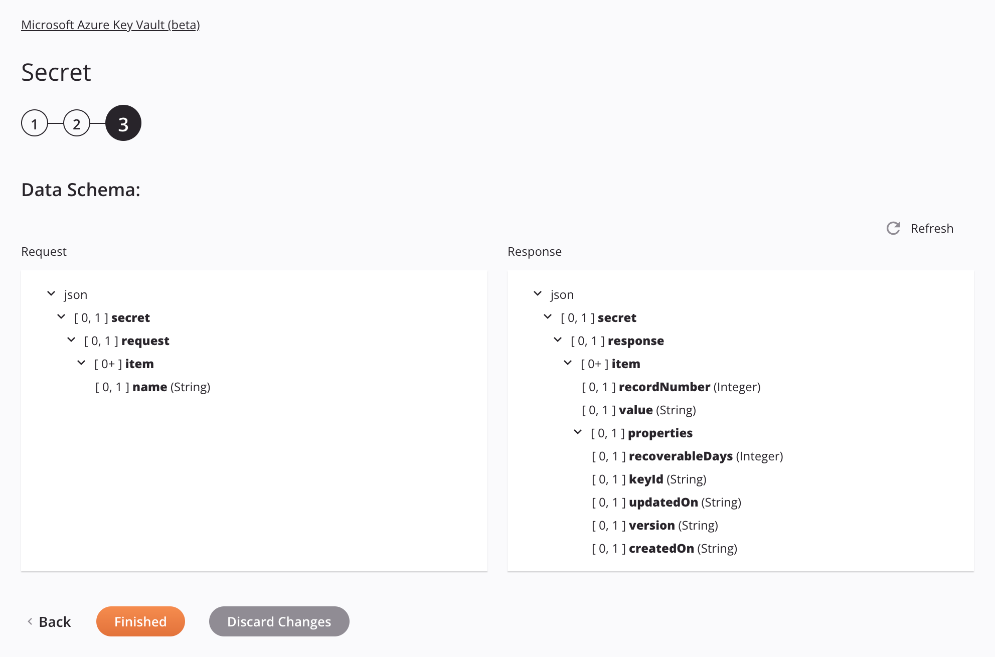 Paso 3 de configuración de la actividad secreta de Microsoft Azure Key Vault