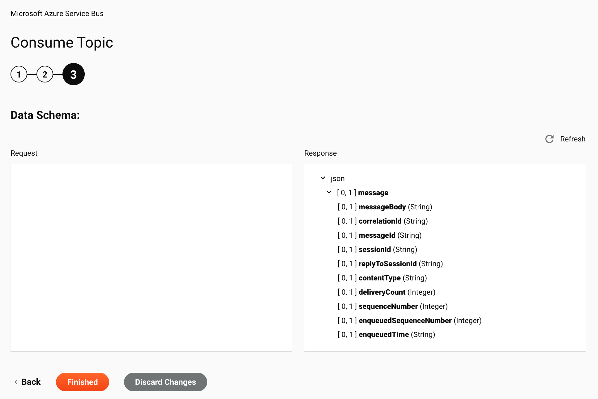 Paso 3 de configuración de la actividad de consumo de tema de Microsoft Azure Service Bus