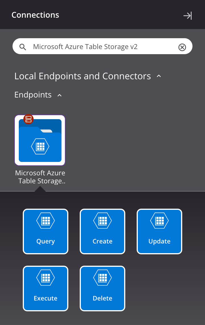 Microsoft Azure Table Storage V2 activity types