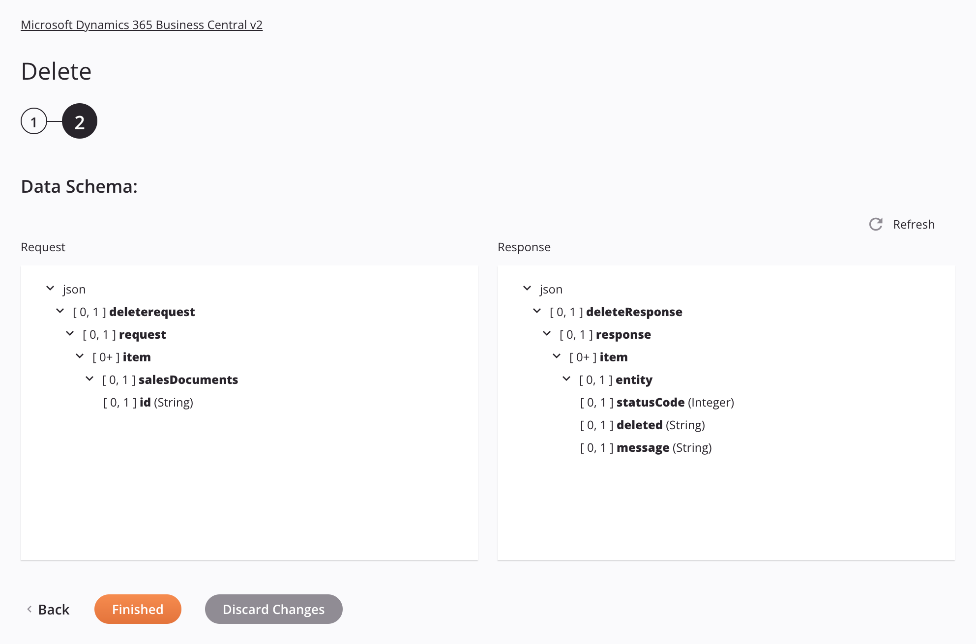 Microsoft Dynamics 365 Business Central v2 (beta) Configuración de actividad de eliminación, paso 2