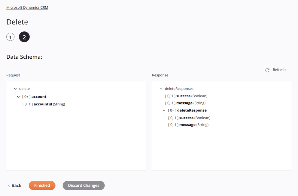 Paso 2 de configuración de actividad de eliminación de Microsoft Dynamics CRM