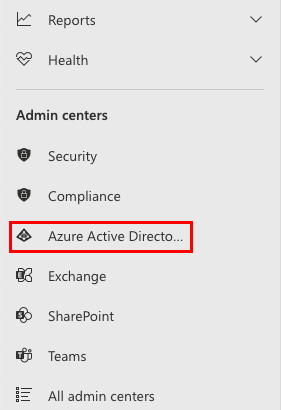 msft admin center Azure directory