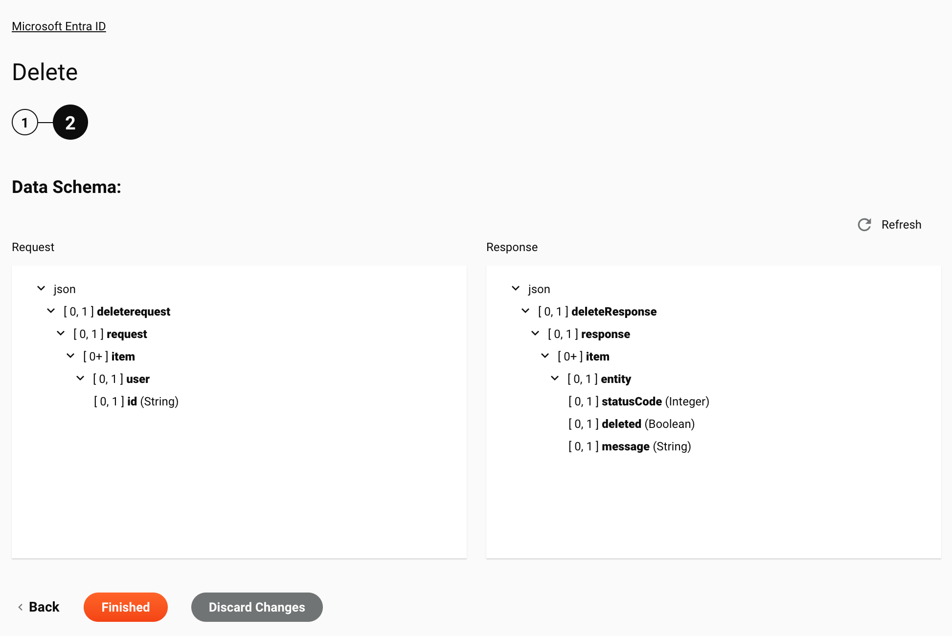 Microsoft Entra ID Delete activity configuration step 2