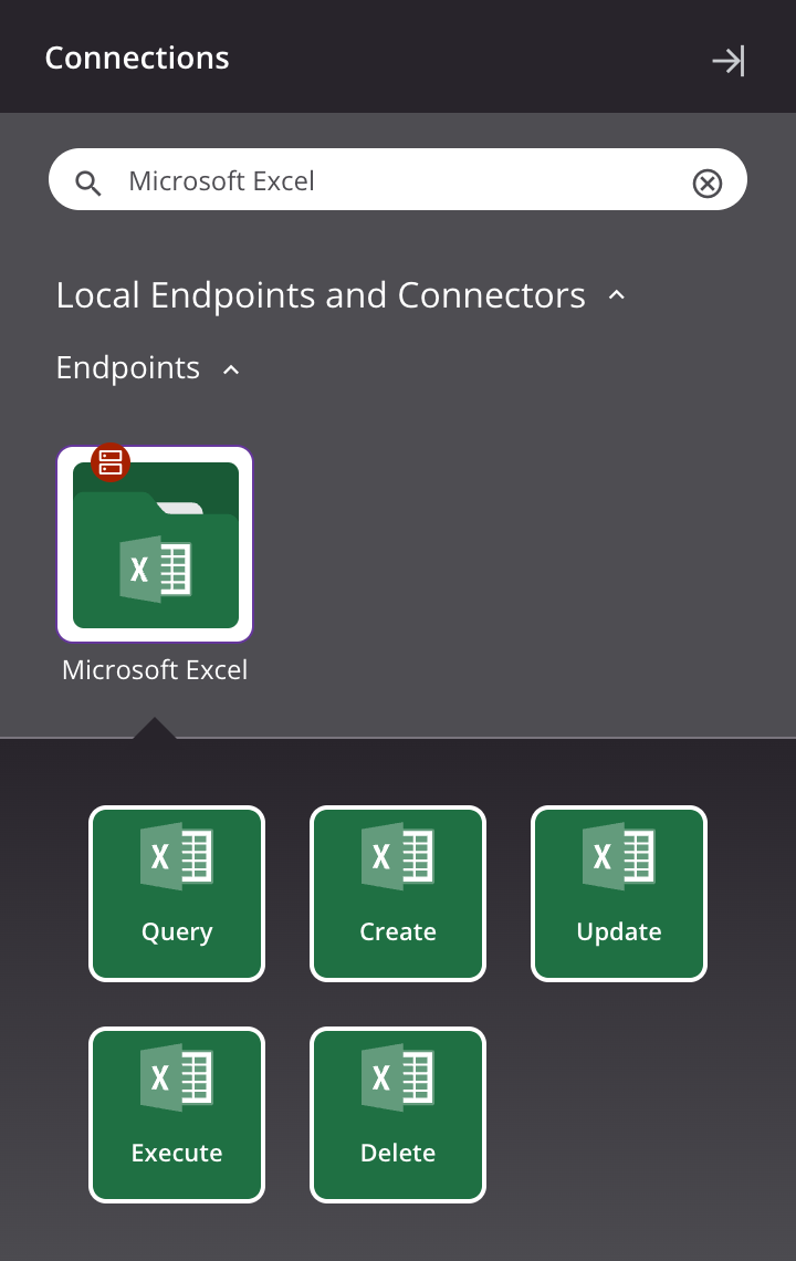 Microsoft Excel activity types