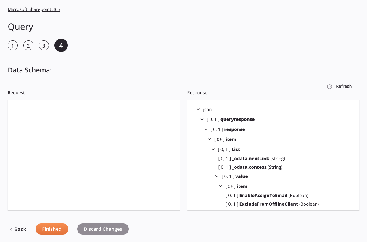 Microsoft SharePoint 365 Query activity configuration step 4