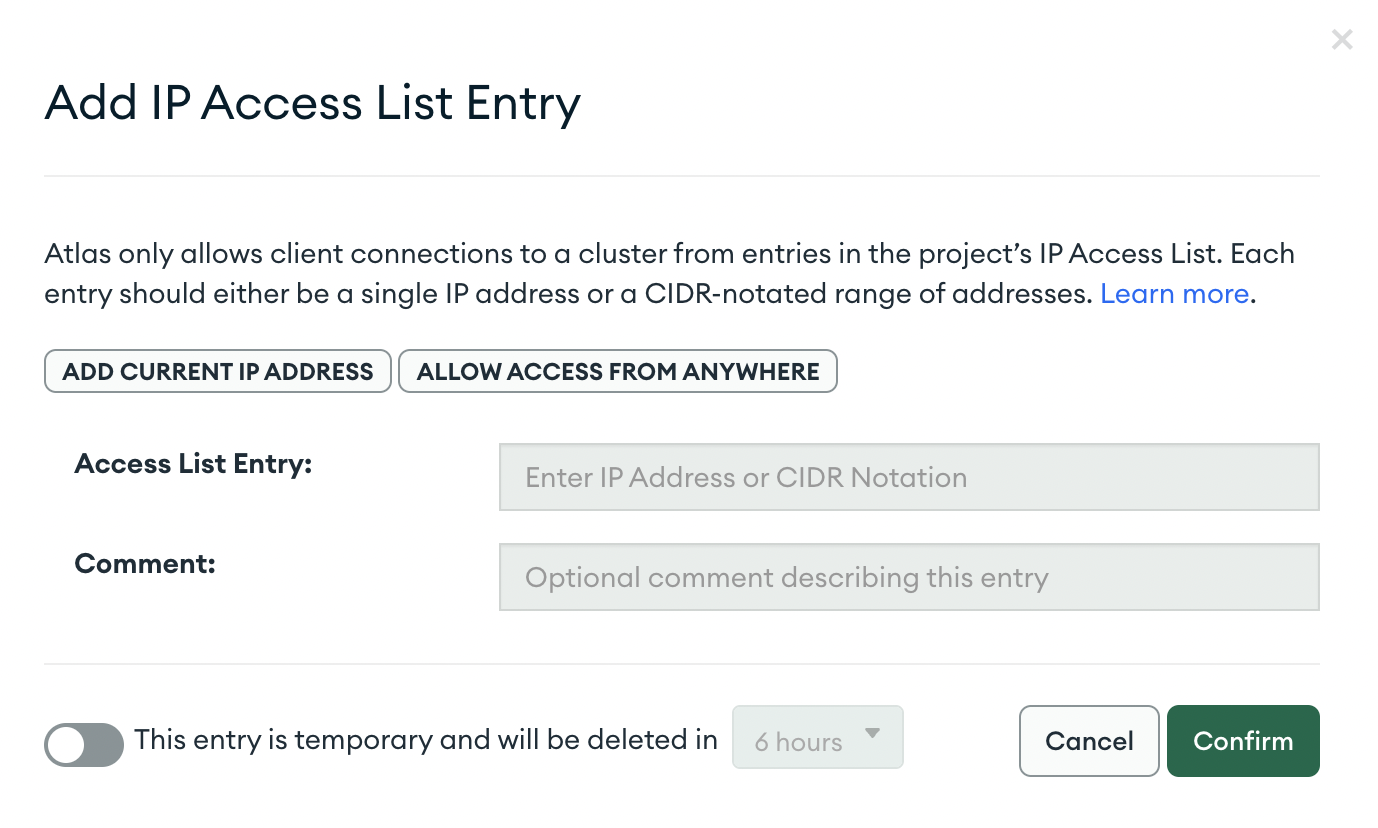 Configuración de MongoDB Atlas 14