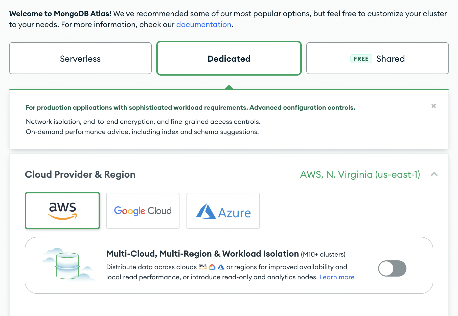 Configuración 2 de MongoDB Atlas