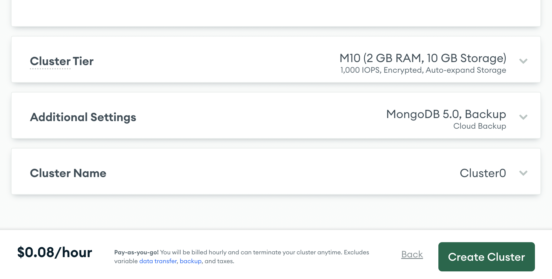 Configuração do MongoDB Atlas 3