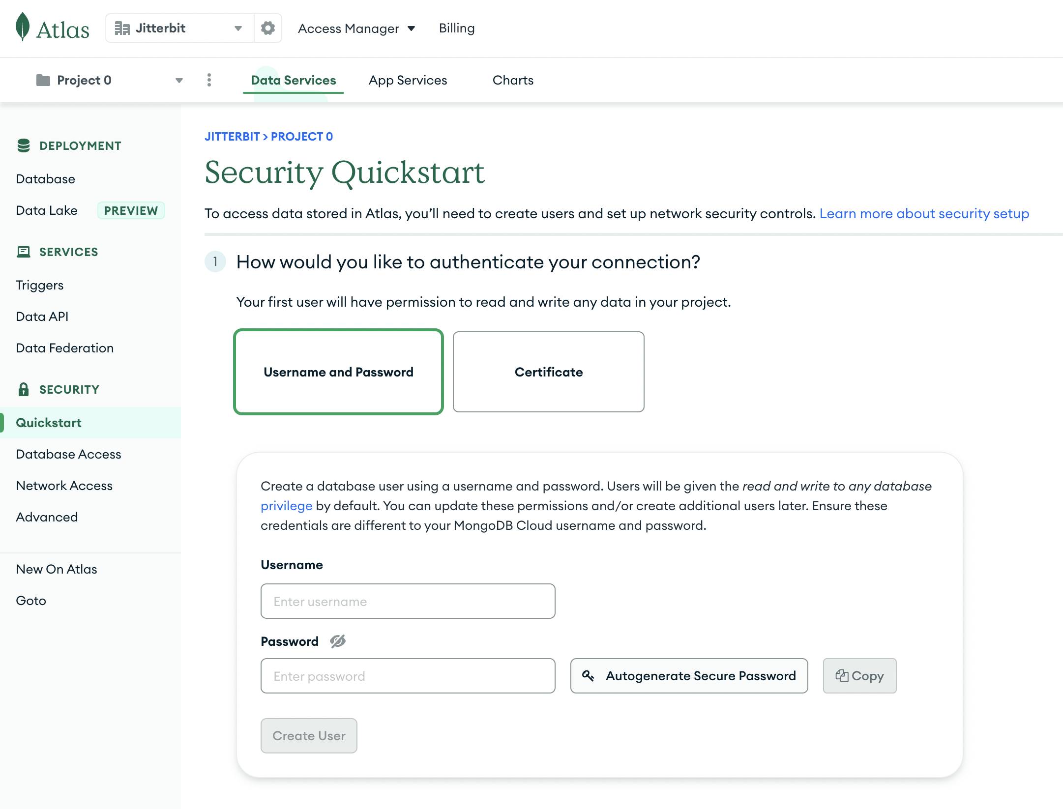 Configuración 4 de MongoDB Atlas