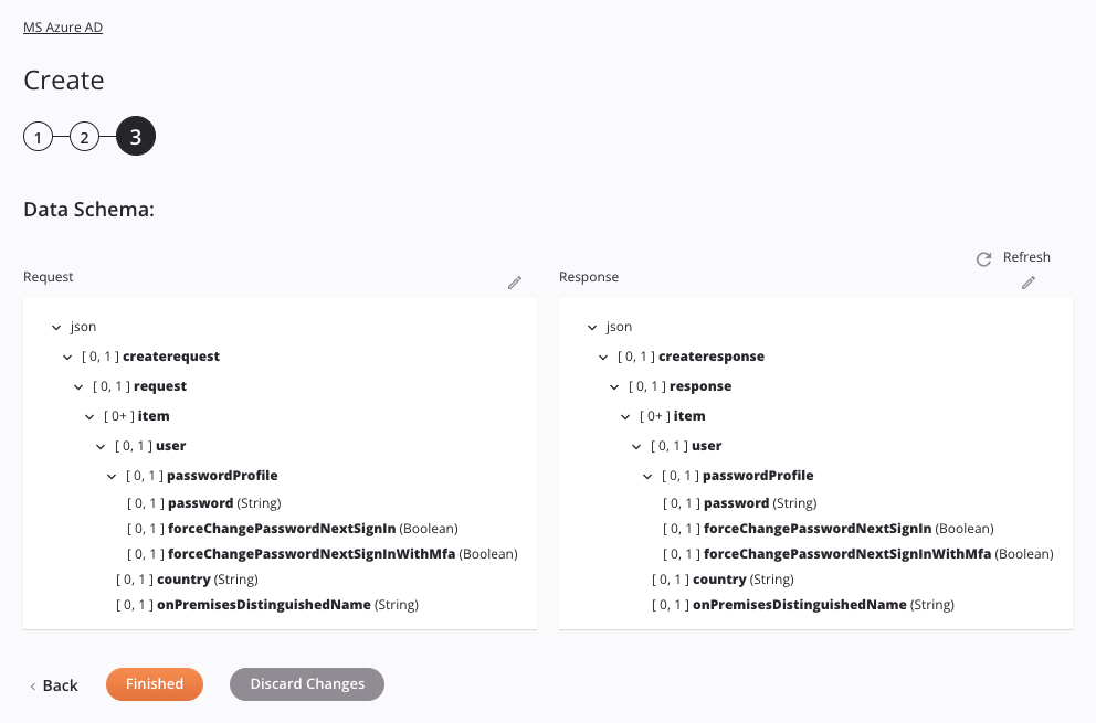 Etapa 3 da configuração da atividade de criação do MS Azure AD