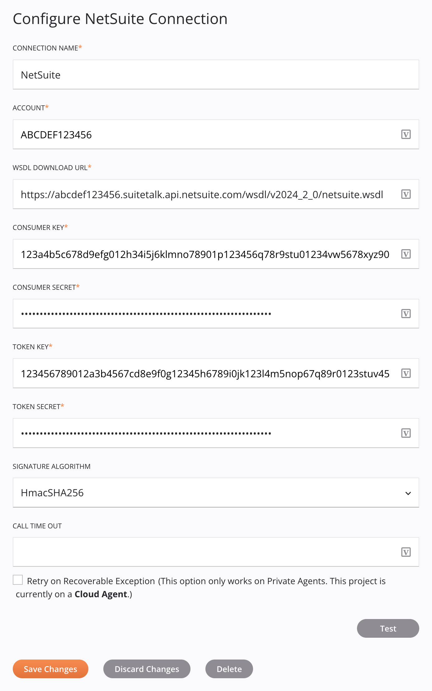 Configuración de NetSuite