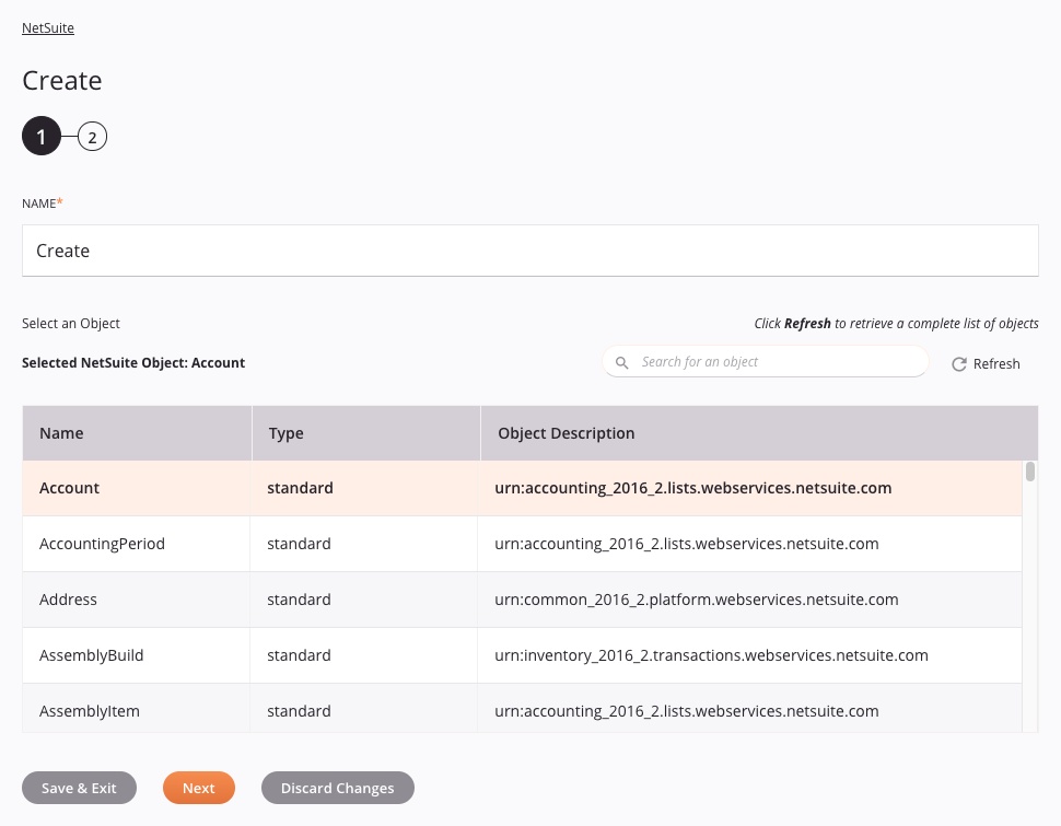 NetSuite Create activity 1