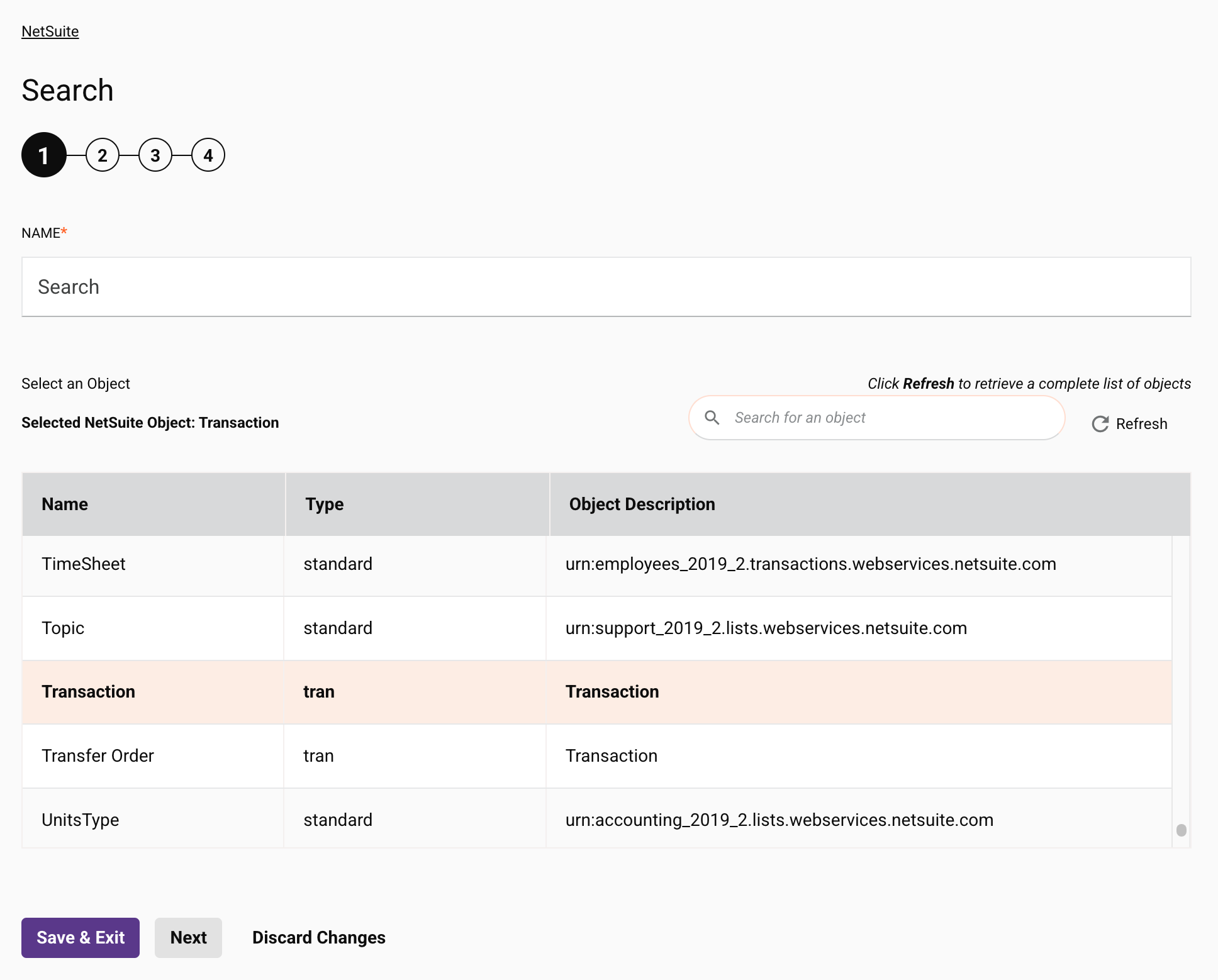 NetSuite Search activity 1 basic search