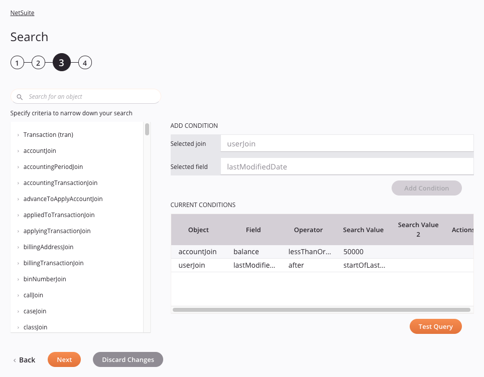 NetSuite Search activity 3 expanded search