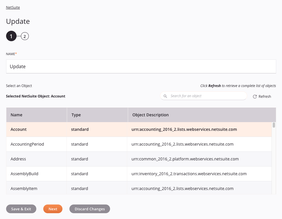 actividad de actualización de netsuite 1