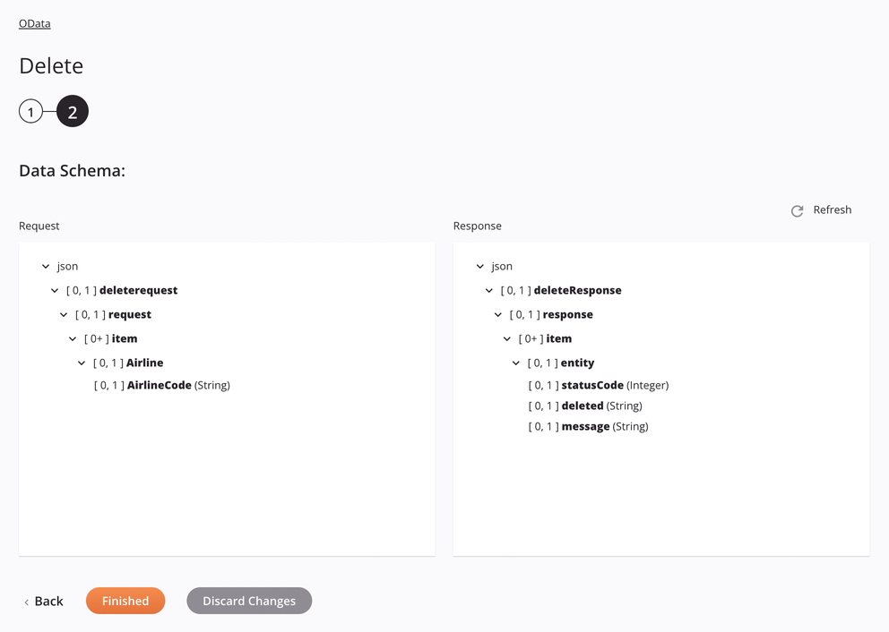 OData Delete activity configuration step 2