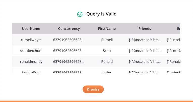 Paso 3c de configuración de la actividad de consulta de OData