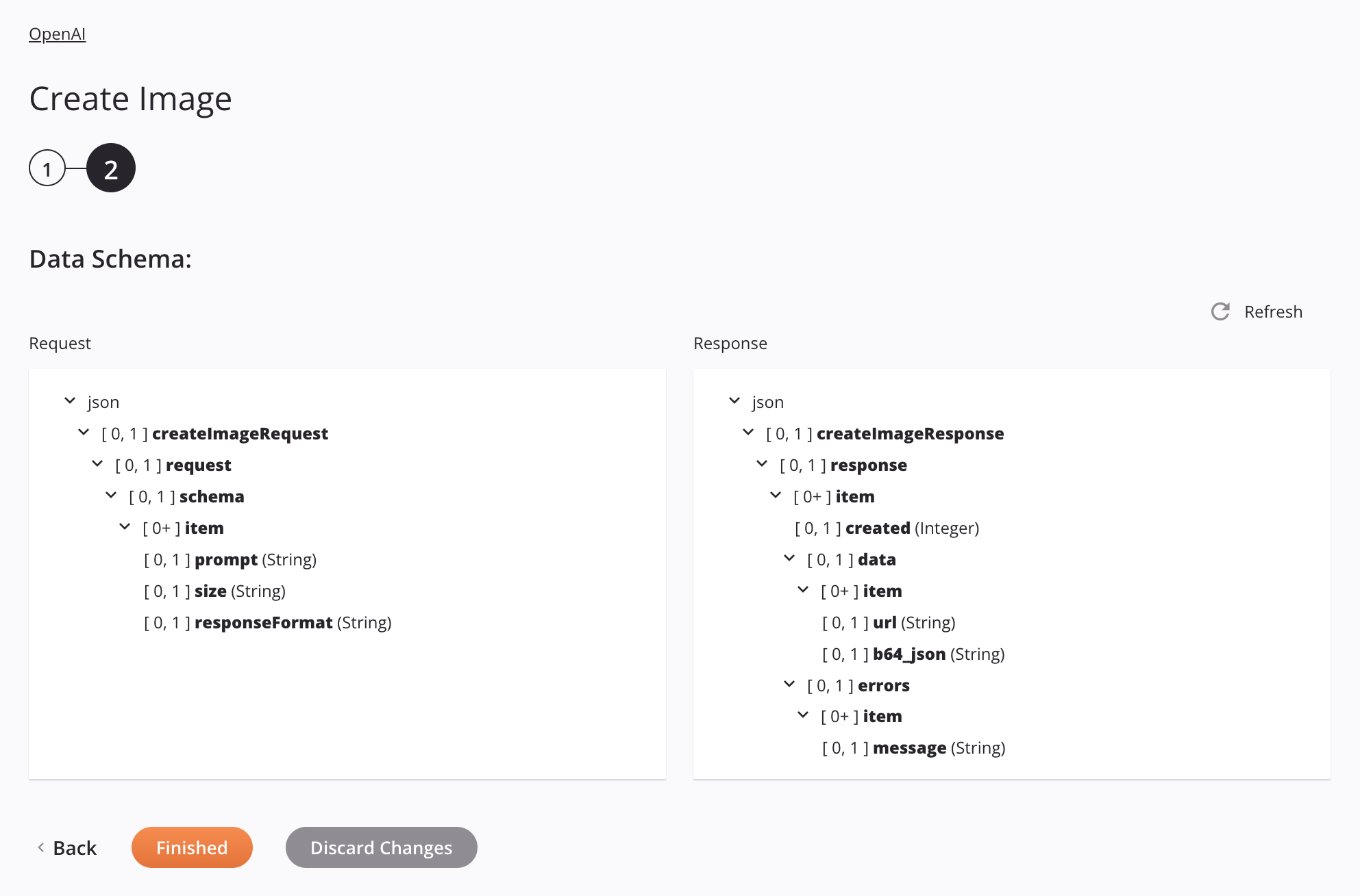 Paso 2 de configuración de la actividad de creación de imágenes de OpenAI