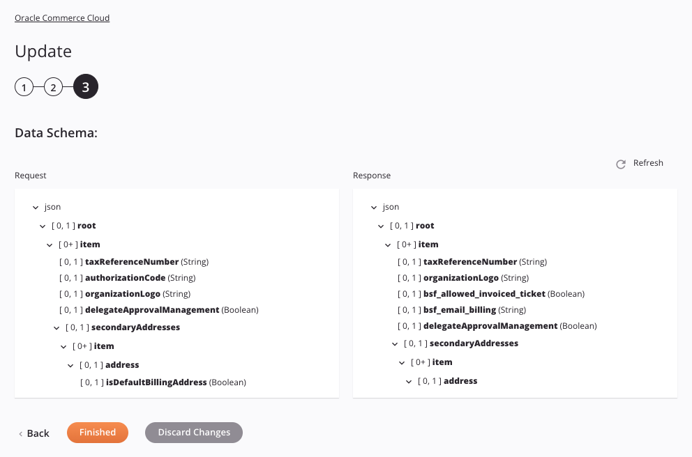 Oracle Commerce Cloud Update activity configuration step 3