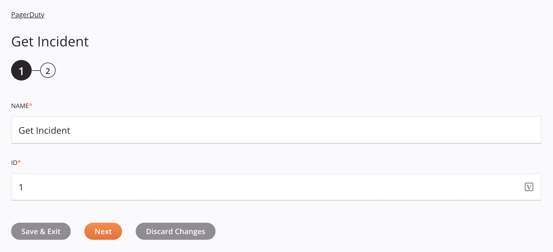 PagerDuty Obtener configuración de actividad de incidente Paso 1