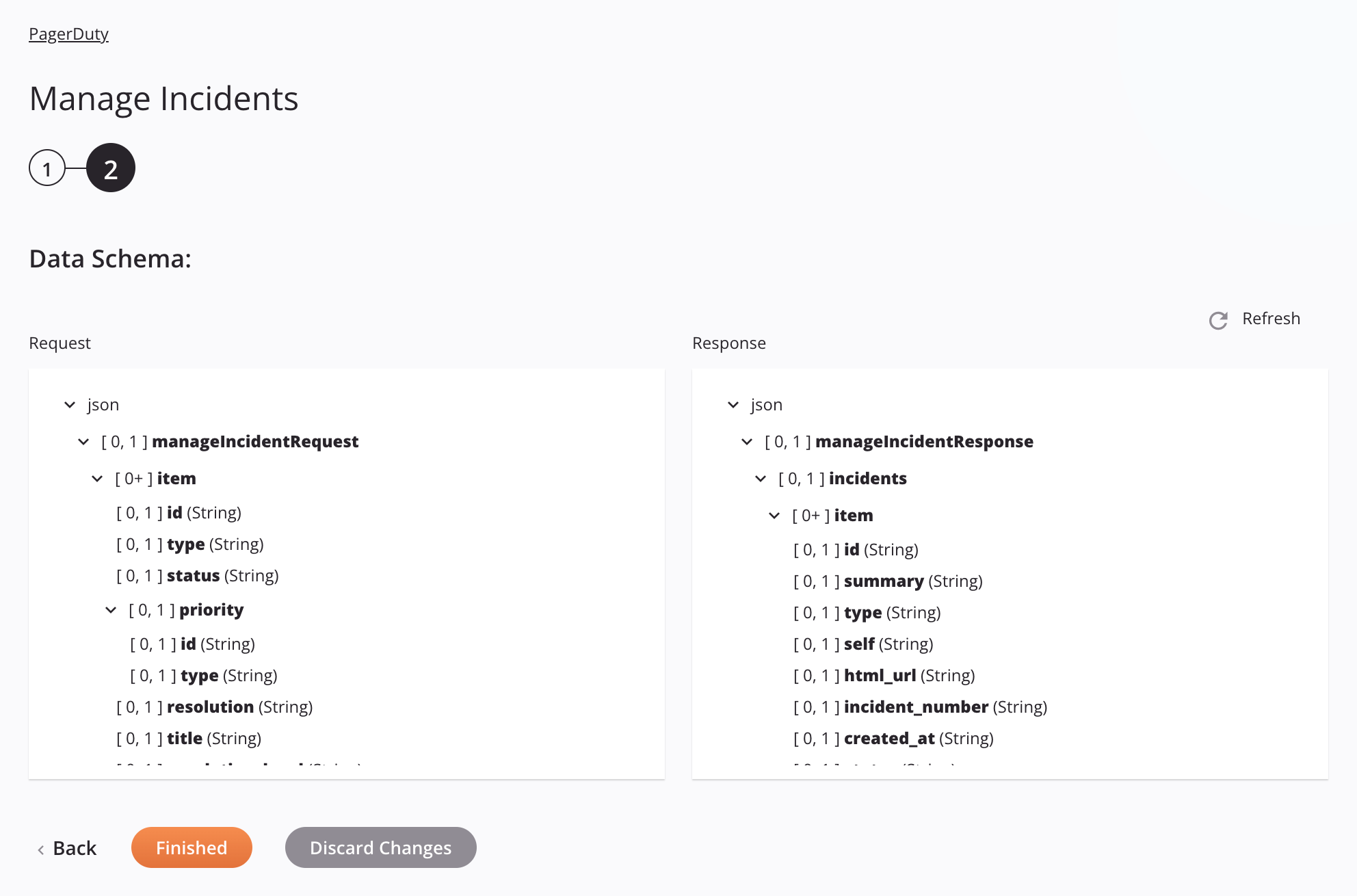 Paso 2 de configuración de actividad de gestión de incidentes de PagerDuty