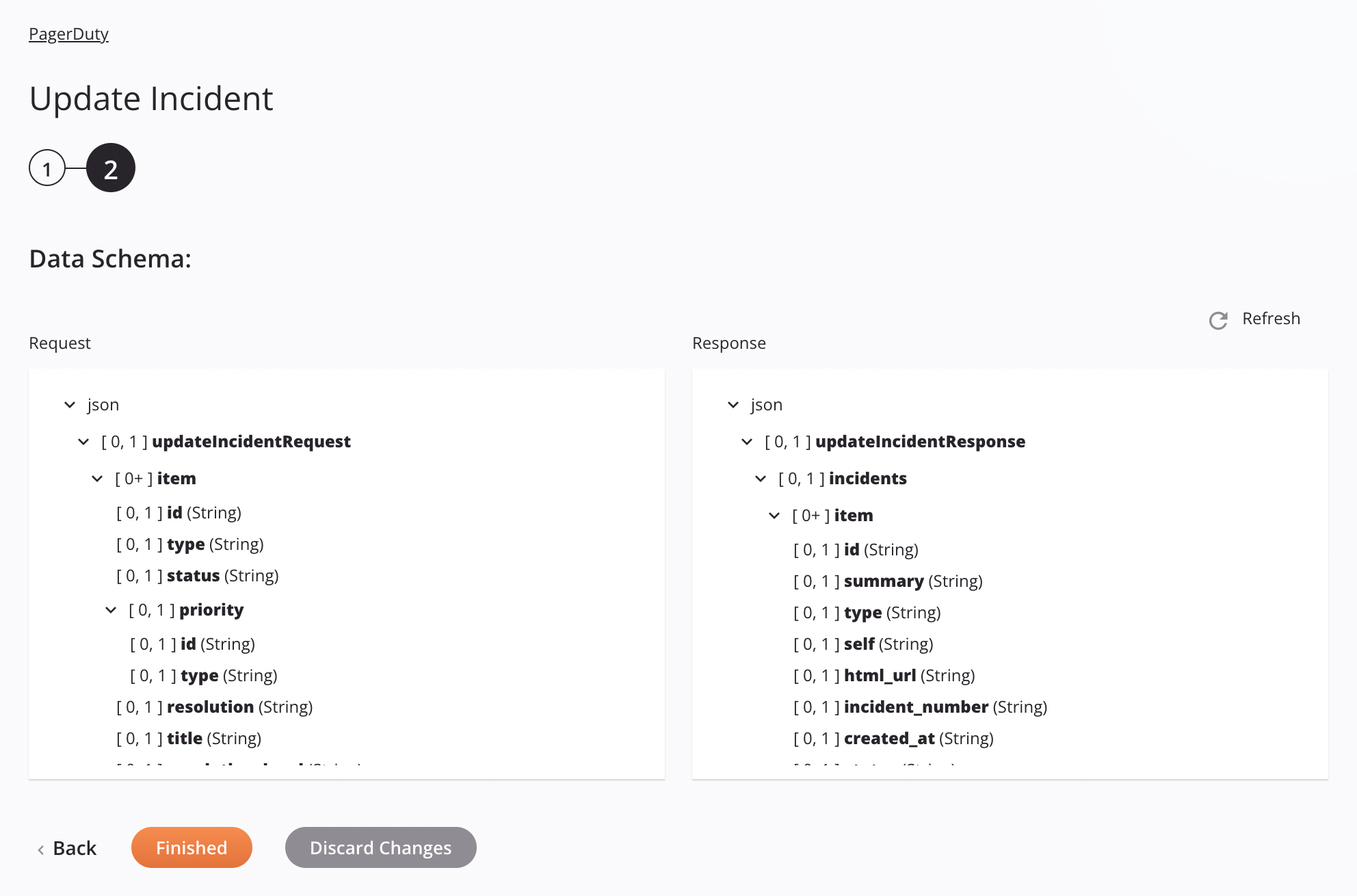 Paso 2 de configuración de actividad de incidente de actualización de PagerDuty